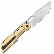 ATZ1878PBR ArtisanCutlery Beest AR-RPM9 – Couteau Lame Acier AR-RPM9 Drop Point Stonewashed – Manche Laiton Usiné – Livraison Gratuite