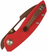 B1068A3 Couteau Tenable Link | Lame Harpoon Acier 14C28N Rose Gold | Manche Red G10 Liner Lock - Livraison Gratuite