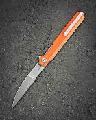 BTKG65B Bestech Duoz |  Couteau Lame Harpoon Acier 14C28N Satin | Manche Orange G10 Linerlock - Livraison Gratuite