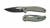 BTKMK18D Bestechman Whalefin | Couteau Pliant Lame Drop Point Acier D2 Black PVD | Manche OD Green G10 Button Lock - Livraison Gratuite