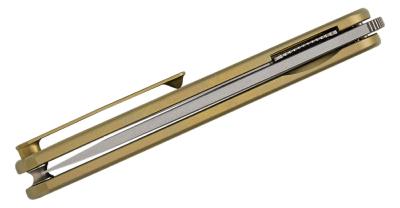 BTKT2502B  Bestech Ink – Couteau Pliant Gentleman Front Flipper | Lame Drop Point MagnaCut | Manche Titane Bronze - Livraison Gratuite
