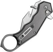 CIVC240181 — Couteau Civivi Amaroq Lame Acier Nitro-V 59-61 HRC Satin Reverse Tanto Manche Aluminium Gris Button Lock Tactique Secours Livraison Gratuite