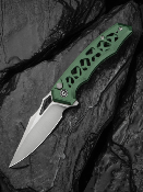 CIVC240393 Couteau Civivi Anaaki Green Clip Point Lame Acier Nitro-V Manche Aluminium Pivot Roulement à Billes Button Lock - Livraison Gratuite
