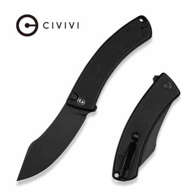 CIVC240791 CIVIVI Outlaw Muk – Couteau pliant lame Acier 14C28N Manche G10 Black Button Lock – Livraison Gratuite 