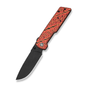 CIVC250352 — Couteau de poche CIVIVI Zygon Lame Acier Nitro-V Drop Point Stonewashed Noir Manche Micarta Orange et Noir Top Crossbar Lock Livraison Gratuite