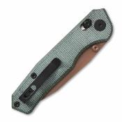 CMB18G Couteau Pliant CMB Made Knives Explorer Lame Acier 14C28N Drop Point Manche Micarta Vert Axis Lock - Livraison Gratuite