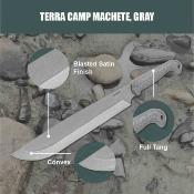 CTK287314RHC Couteau Condor Terra Camp Machete | Lame Acier Carbone 1075 | Manche Micarta Gris | Made In El Salvador | Livraison Gratuite