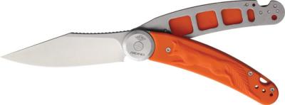 DGR2404RGST — Couteau Daggerr Knives Lisichka Gimbal Lock Lame Acier 8Cr13MoV Clip Point Satinée Manche FRN Orange Sculpté - Livraison Gratuite