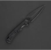 DGRF22FBB Couteau Daggerr Zhalo pliant tactique Lame Spear Point Acier D2 Blk Manche acier noir Frame Lock – Livraison Gratuite
