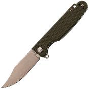 DGRLPMOLSW Daggerr Leprechaun – Couteau Pliant Liner Lock | Lame Drop Point 8Cr14MoV Stonewash | Manche FRN OD Green - Livraison Gratuite
