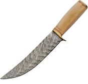 DM1346 Couteau Bare Sycamore Damas Lame Acier Damas  256 Couches Etui Cuir - Livraison Gratuite