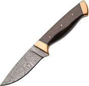 DM1430 Couteau Skinner | Lame Acier damas Drop Point | Manche Plaquettes Wenge Wood Copper | Housse Cuir | Livraison Gratuite