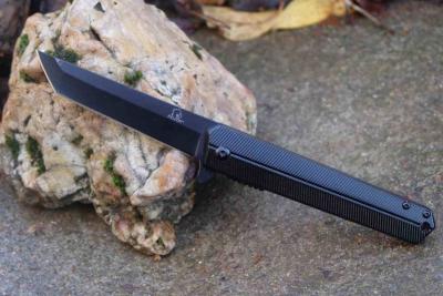 Lot de 3 FLNKS1315BK – Falcon Linerlock A/O Black – Couteau Lame Tanto Acier 440 Black Finish Manche Acier Noir – Livraison Gratuite 