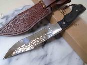 ERFIX125 Elk Ridge - Couteau Survie Manche Bois Lame Acier Inox Drop Point Étui Cuir - Livraison Gratuite