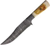 FHK1352  Poignard FH Knives Damas 256 Couches Manche Os/Damas Etui Cuir - Livraison Gratuite