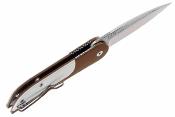 FKCDF020 Couteau Finch Devil’s Finger Claymore Lame Acier 14C28N Satin Stonewash Manche G10 Brown/White Linerlock – Livraison Gratuite