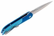 FKCDF021 Couteau Finch Devil’s Finger Blue Echo Lame Acier 14C28N Satin Stonewash Manche G10 Linerlock – Livraison Gratuite