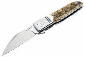 FKCGS905 Couteau Finch Geneva Spur Lame Acier 154CM Wharncliffe Manche Acier/Corne - Livraison Gratuite