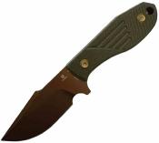 G014A7 Couteau Tenable Tiny Dancer | Lame Harpoon Acier D2 Rose Gold | Manche Olive Green G10 - Housse Kydex - Livraison Gratuite