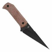 G020A2 Couteau Fixe Tenable ToothPik Lame Acier 14C28N Blackwash Manche Micarta Marron Étui Kydex - Livraison Gratuite