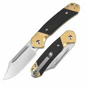 J1942SJBREB CJRB Pyrite Slipjoint - Couteau Pliant | Lame Bowie Acier AR-RPM9 Stonewash | Manche Bois + Laiton - Livraison Gratuite