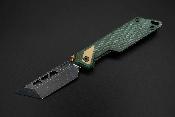 KETM0170 Couteau Pliant Ketuo Mutiny Lame Acier 14C28N Tanto TiC Stonewash Manche Micarta Vert Linerlock - Livraison Gratuite
