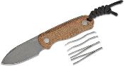 KI1094A1 Couteau Kizer Drop Bear Lame Drop Point Acier 14C28NL Manche Micarta Brown Etui Kydex - Livraison Gratuite