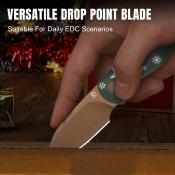 KI1094MC1 Kizer Christmas Drop Bear Fix Limited – Couteau fixe Lame Acier D2 Manche G10 vert Etui Kydex - Livraison Gratuite