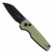 KIV2706A7 Couteau Kizer Parakeet | Lame Acier Nitro-V Black PVD Sheepsfoot | Manche Plaquettes GID G10 Fluo | Button Lock | Livraison Gratuite