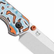 KIV3693BSA2 Couteau Kizer Madrac | Lame Acier 14C28N Sheepsfoot | Manche Norplex Micarta Multicolor | Button Lock | Livraison Gratuite