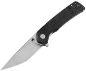 KKNJ147SBKT Couteau Pliant Klaken Virex Pro Tanto Lame Acier 14C28N Manche Micarta Noir Linerlock Flipper - Livraison Gratuite