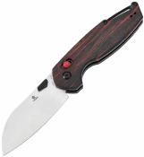 KT1022V8 Tenable Model 6 - Couteau Pliant EDC Lame Drop Point Acier 14C28N Manche G-Mascus Rouge/Noir Crossbar Lock - Livraison Gratuite