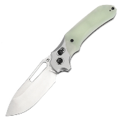 KT1099V1 Couteau Kansept Quasar Drop Point Acier 154CM Manche G10 Jade Sécurité Cross Bar Lock - Livraison Gratuite
