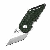 KT3045A5 Kansept Dash Green – Couteau Pliant Lame Acier 154CM 4,3 Cm Stonewash, Manche Micarta Vert, Liner Lock - Livraison Gratuite