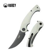 KUB173D Couteau Kubey Scimitar White Lame Acier AUS-10 Blackwash IKBS - Livraison Gratuite