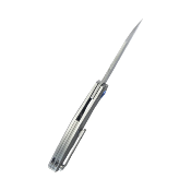 KUB299C Couteau Kubey Barracuda Lame Acier M390 Wharncliffe Manche Titane Satin Pivot Roulements à Billes - Livraison Gratuite