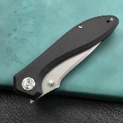 KUB314F Kubey Ruckus – Couteau Liner Lock | Lame Drop Point AUS-10 | Manche G10 Noir | Bearing - Livraison Gratuite