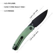 KUB344J Couteau Kubey Momentum Jade Lame Acier AUS-10 IKBS - Livraison Gratuite