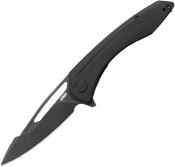 KUB345T — Couteau Kubey Merced Linerlock Black Lame Acier 14C28N Stonewash Noir Manche Plaquettes G10 Noir Clip de Poche Livraison Gratuite