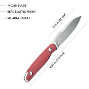 KUB357B Poignard Kubey Dust Devil Red Lame Acier 14C28N Beadblast Etui Kydex - Livraison Gratuite