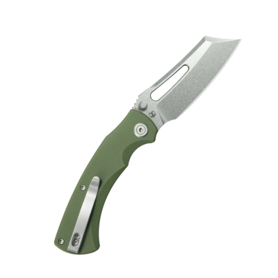 KUB378B Couteau Kubey Dheo Green Lame Acier 14C28N Pivot Roulement à Billes Sécurité Button Lock - Livraison Gratuite