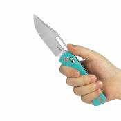 KUB396B Couteau pliant Kubey TBO | Lame Clip Point acier 14C28N | Crossbar Lock | Manche G10 Tiffany Blue – Livraison Gratuite