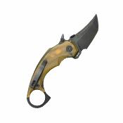 KUB439E Couteau Pliant Kubey Jaw Tanto Karambit Lame Recurve Acier 14C28N Manche Ultem Translucide Liner Lock - Livraison Gratuite