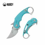 KUB440B Couteau Kubey Jaw Pikal Lame Karambit Acier 14C28N Manche G-10 Tiffany blue Sécurité Liner Lock  - Livraison Gratuite