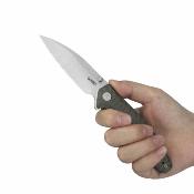 KUB474C Kubey Whammy Lame Acier 14C28N Satin Manche Titane Flamed Framelock - Livraison Gratuite