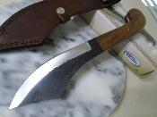PA203426 Poignard Scimitar Couteau de Chasse Lame Acier Carbone 1055 Etui Cuir - Livraison Gratuite