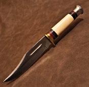 PA203450RD Couteau De Chasse Rando Rite Edge Silver Stream | Lame Acier Inox | Manche Pakkawood & Os | Housse Cuir | Livraison Gratuite