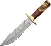 PA203465 Poignard de Chasse Manche Os & Bois Lame Acier Inox Etui Cuir - Livraison Gratuite