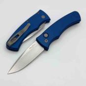 PTKDUKE2101BLUE Pro-Tech Duke 2 DUKE2101-Blue – Couteau Automatique Lame Acier CPM MagnaCut Manche Aluminium Bleu USA – Livraison Gratuite