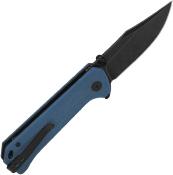 QS147B2 Couteau QSP Knife Grebe Blue Micarta Lame Acier 14C28N Ikbs Button Lock - Livraison Gratuite